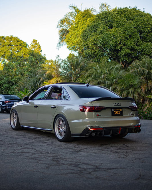 Audi S4 B9.5 2020-ON with Aftermarket Parts - Rear Diffuser & Canards V1 Style Pre-preg Carbon Fiber from Karbel Carbon