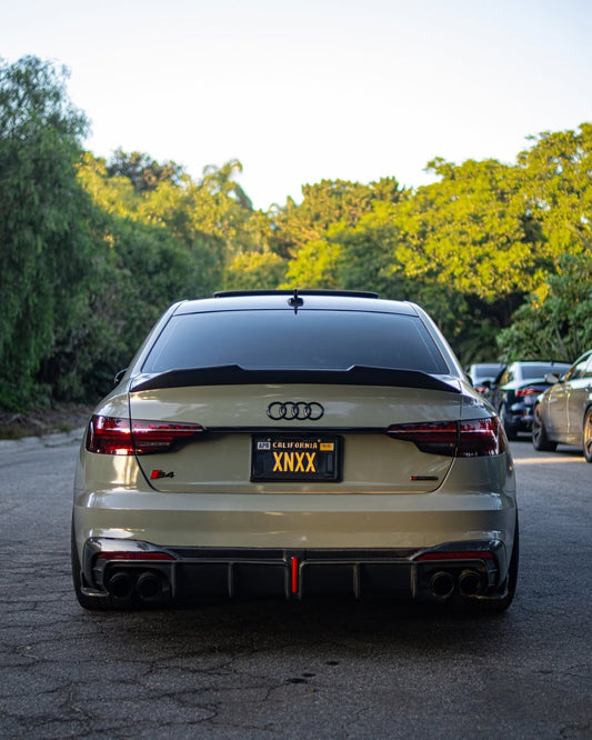 Audi S4 B9.5 2020-ON with Aftermarket Parts - Rear Diffuser & Canards V1 Style Pre-preg Carbon Fiber from Karbel Carbon