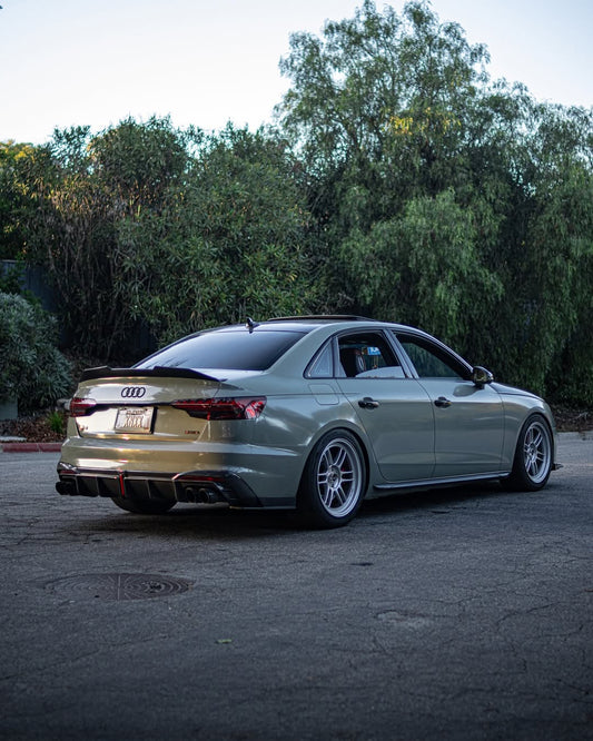 Audi S4 B9.5 2020-ON with Aftermarket Parts - Rear Diffuser & Canards V1 Style Pre-preg Carbon Fiber from Karbel Carbon