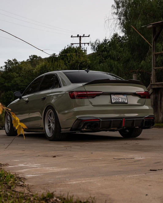 Audi S4 B9.5 2020-ON with Aftermarket Parts - Rear Diffuser & Canards V1 Style Pre-preg Carbon Fiber from Karbel Carbon