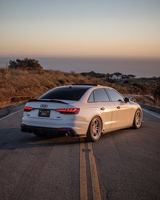 Audi S4 B9.5 2020-ON with Aftermarket Parts - Rear Diffuser & Canards V1 Style Pre-preg Carbon Fiber from Karbel Carbon