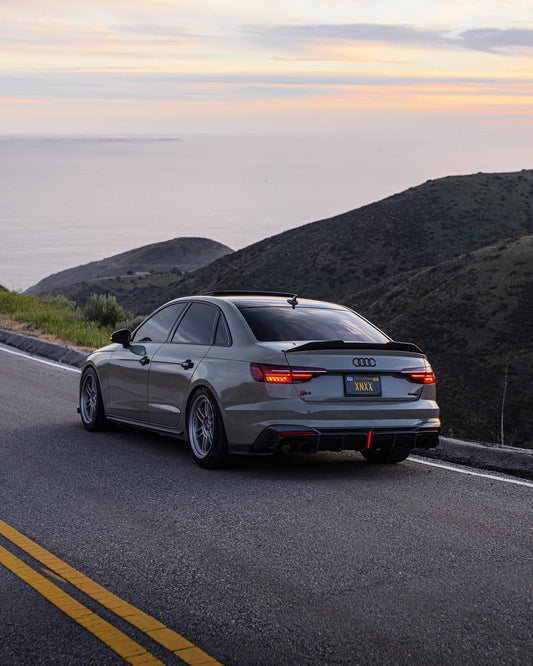 Audi S4 B9.5 2020-ON with Aftermarket Parts - Rear Diffuser & Canards V1 Style Pre-preg Carbon Fiber from Karbel Carbon