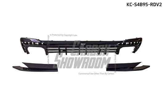 Audi S4 B9.5 2020-ON with Aftermarket Parts - V2 Style Rear Diffuser & Canards Pre-preg Carbon Fiber from Karbel Carbon