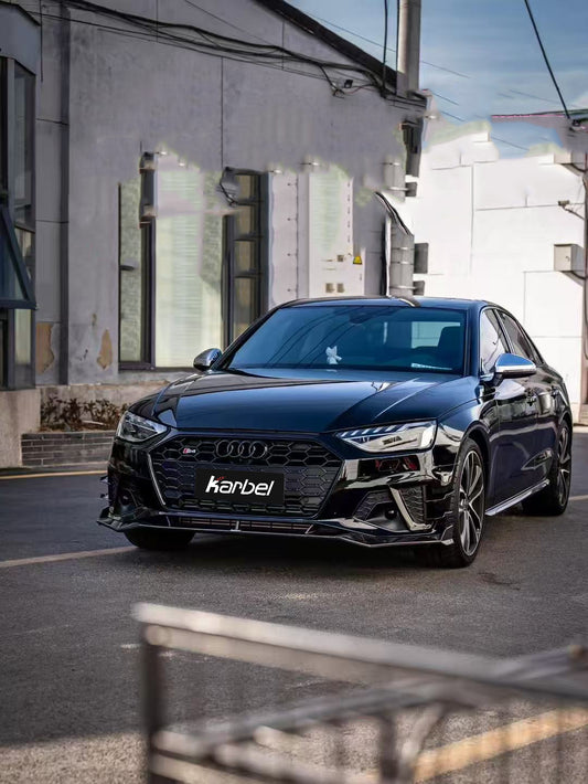 Audi S4 A4 S-line (with s-line bumper, does not fit base model) B9.5 2020-ON with Aftermarket Parts - Upper Valences Pre-preg Carbon Fiber from Karbel Carbon