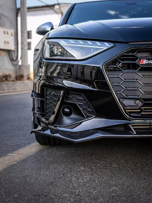Audi S4 A4 S-line (with s-line bumper, does not fit base model) B9.5 2020-ON with Aftermarket Parts - Upper Valences Pre-preg Carbon Fiber from Karbel Carbon