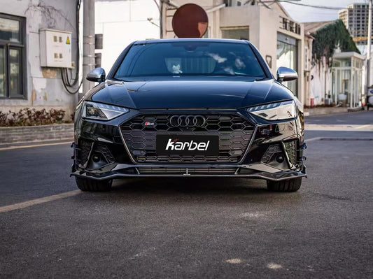 Audi S4 A4 S-line (with s-line bumper, does not fit base model) B9.5 2020-ON with Aftermarket Parts - Upper Valences Pre-preg Carbon Fiber from Karbel Carbon