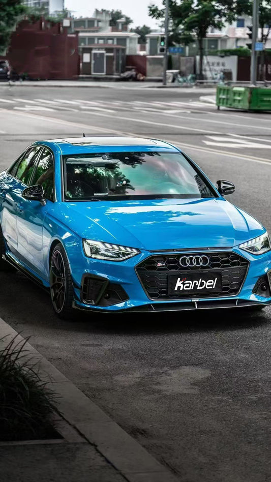 Audi S4 A4 S-line (with s-line bumper, does not fit base model) B9.5 2020-ON with Aftermarket Parts - Front Lip Pre-preg Carbon Fiber from Karbel Carbon