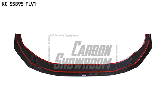 Audi S5 A5 (with s-line bumper, does not base model) B9.5 2020-ON with Aftermarket Parts - V1 Style Front Lip Pre-preg Carbon Fiber from Karbel Carbon