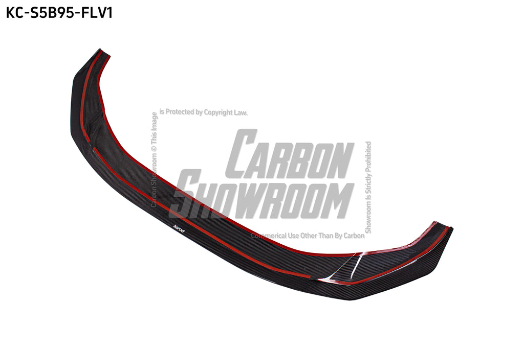 Audi S5 A5 (with s-line bumper, does not base model) B9.5 2020-ON with Aftermarket Parts - V1 Style Front Lip Pre-preg Carbon Fiber from Karbel Carbon