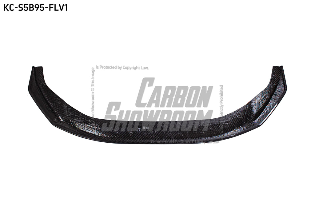 Audi S5 A5 (with s-line bumper, does not base model) B9.5 2020-ON with Aftermarket Parts - V1 Style Front Lip Pre-preg Carbon Fiber from Karbel Carbon