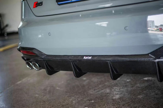 Audi S5 A5 (with S-bumper, does not base model) B9.5 2020 2021 2022 2023 2024 Early 2025 with Aftermarket Parts - Rear Diffuser Pre-preg Carbon Fiber from Karbel Carbon