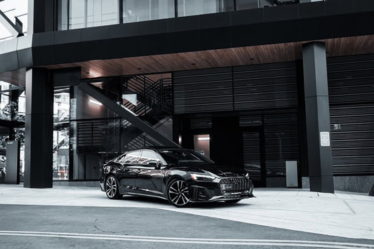 Audi S5 A5 (with s-line bumper, does not base model) B9.5 2020-ON with Aftermarket Parts - V1 Style Front Lip Pre-preg Carbon Fiber from Karbel Carbon