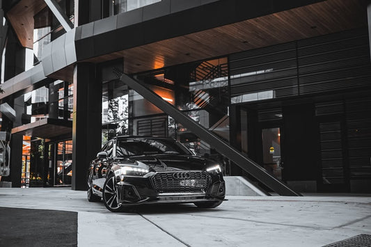 Audi S5 A5 (with s-line bumper, does not base model) B9.5 2020-ON with Aftermarket Parts - V1 Style Front Lip Pre-preg Carbon Fiber from Karbel Carbon