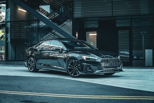 Audi S5 A5 (with s-line bumper, does not base model) B9.5 2020-ON with Aftermarket Parts - V1 Style Front Lip Pre-preg Carbon Fiber from Karbel Carbon