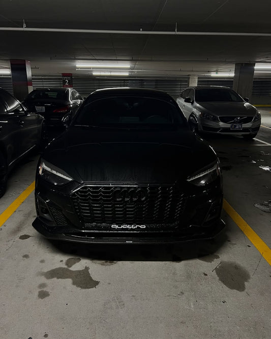 Audi S5 A5 (with s-line bumper, does not base model) B9.5 2020-ON with Aftermarket Parts - V1 Style Front Lip Pre-preg Carbon Fiber from Karbel Carbon