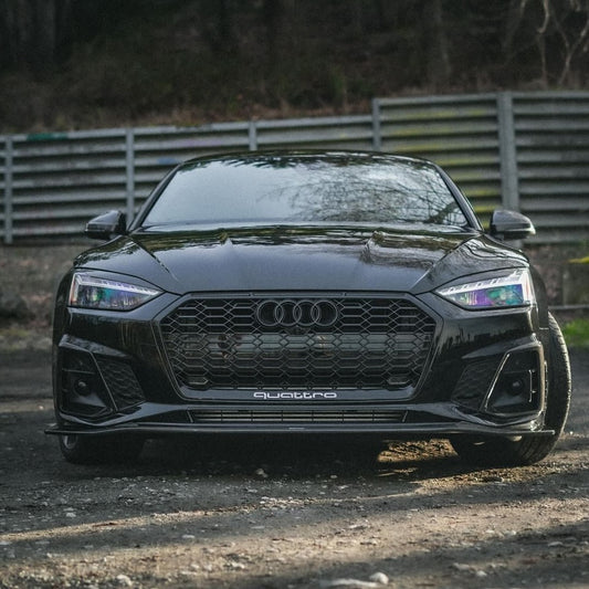 Audi S5 A5 (with s-line bumper, does not base model) B9.5 2020-ON with Aftermarket Parts - V1 Style Front Lip Pre-preg Carbon Fiber from Karbel Carbon