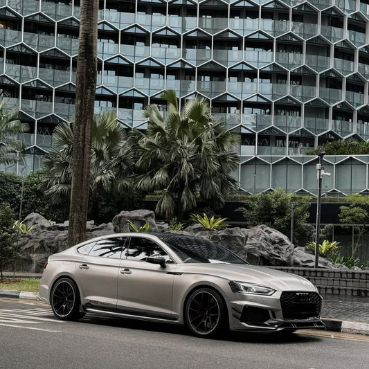 Audi RS5 S5 A5 B9 2017 2018 2019 with Aftermarket Parts - Side Skirts Pre-preg Carbon Fiber from Karbel Carbon