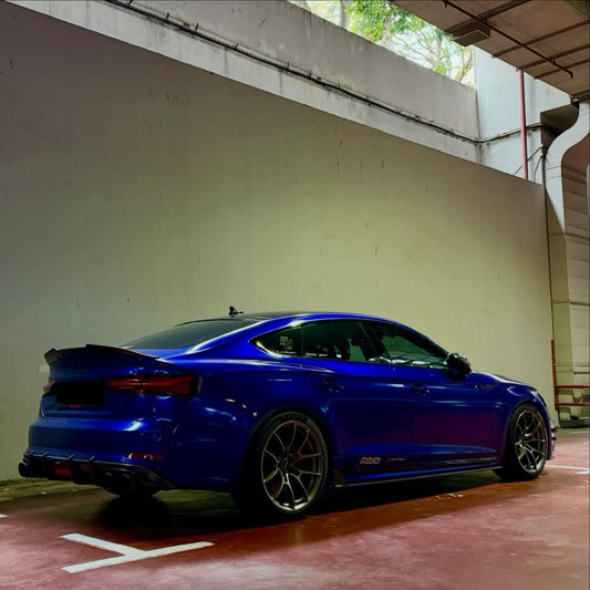 Audi S5 A5 (with s-line bumper, does not base model) B9 2017 2018 2019 with Aftermarket Parts - Rear Diffuser Pre-preg Carbon Fiber from Karbel Carbon