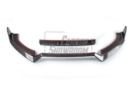 Audi S6 / A6 Avant / A6 S-Line (with s-line bumper, does not base model) C7.5 2016 2017 2018 with Aftermarket Parts - Front Lip Pre-preg Carbon Fiber from Karbel Carbon