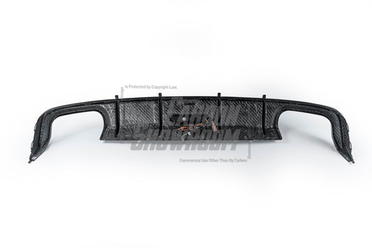 Audi S6 / A6 Avant / A6 S-line / A6 C8 2019 2020 2021 2022 2023 2024 with Aftermarket Parts - Rear Diffuser Pre-preg Carbon Fiber from Karbel Carbon