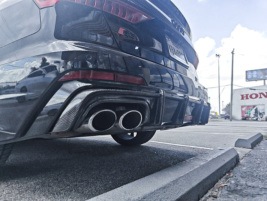 Audi S6 / A6 Avant / A6 S-line / A6 C8 2019 2020 2021 2022 2023 2024 with Aftermarket Parts - Rear Diffuser Pre-preg Carbon Fiber from Karbel Carbon