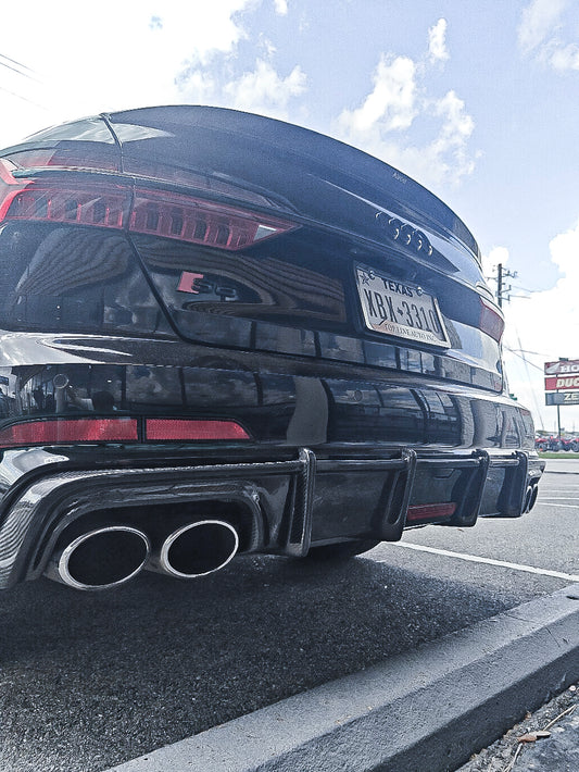Audi S6 / A6 Avant / A6 S-line / A6 C8 2019 2020 2021 2022 2023 2024 with Aftermarket Parts - Rear Diffuser Pre-preg Carbon Fiber from Karbel Carbon