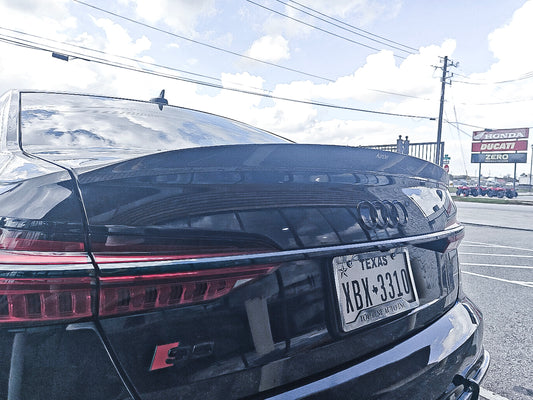 Audi S6 / A6 C8 2019 2020 2021 2022 2023 2024 with Aftermarket Parts - Rear Spoiler Pre-preg Carbon Fiber from Karbel Carbon
