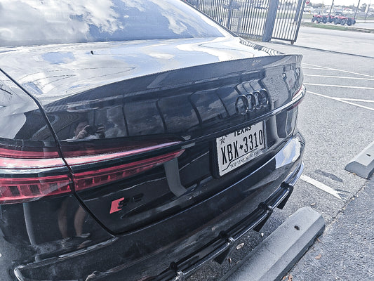 Audi S6 / A6 C8 2019 2020 2021 2022 2023 2024 with Aftermarket Parts - Rear Spoiler Pre-preg Carbon Fiber from Karbel Carbon