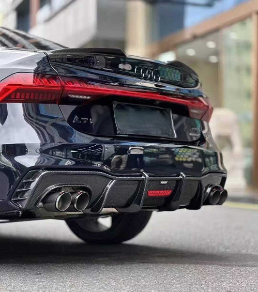 Audi S7 A7 (with s-line bumper) C8 2019-ON with Aftermarket Parts - V1 Style Rear Diffuser Pre-preg Carbon Fiber from Karbel Carbon
