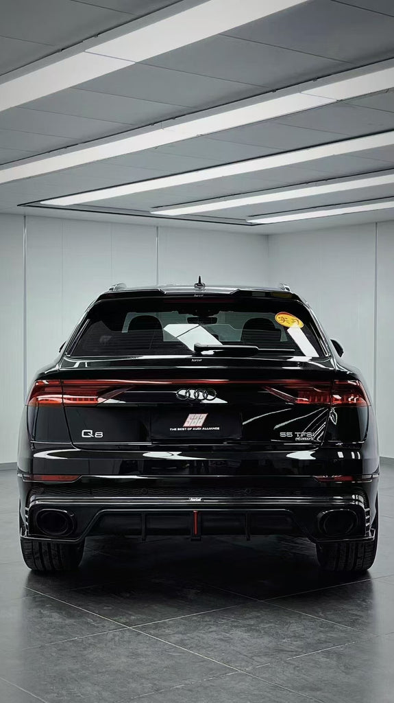 Audi Q8 2019-ON with Aftermarket Parts - V1 Style Rear Diffuser Pre-preg Carbon Fiber from Karbel Carbon