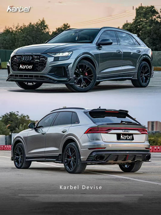 Audi Q8 2019-ON with Aftermarket Parts - V1 Style Rear Diffuser Pre-preg Carbon Fiber from Karbel Carbon