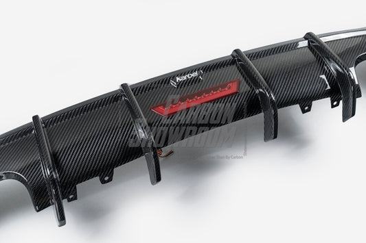 BMW 2 Series M240i 230i (with M-Package bumper) F22/F23 2014 2015 2016 2017 2018 2019 2020 2021 with Aftermarket Parts - Rear Diffuser Pre-preg Carbon Fiber from Karbel Carbon