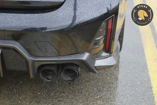 BMW 3 Series 330i (with M-package bumper, does not fit base model) M340i G20 G21 LCI 2023 2024 with Aftermarket Parts - V2 Style Diffuser & Canards Pre-preg Carbon Fiber from Karbel Carbon