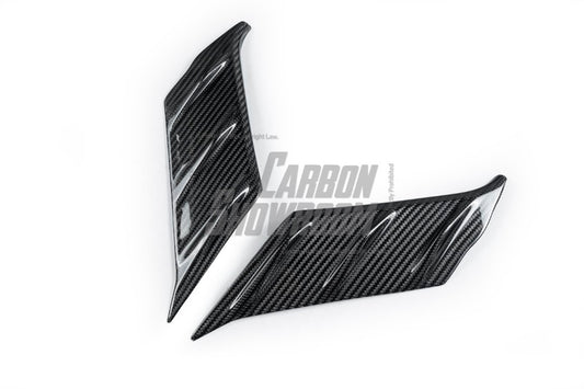 BMW 3 Series 330i (with M-package bumper, does not fit base model) M340i G20 G21 LCI 2023 2024 with Aftermarket Parts - V2 Style Front Lip Pre-preg Carbon Fiber from Karbel Carbon