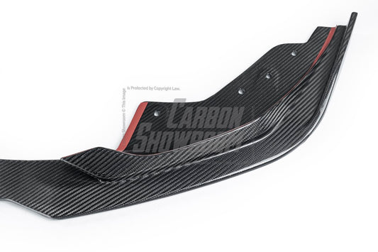 BMW 3 Series 330i (with M-package bumper, does not fit base model) M340i G20 G21 LCI 2023 2024 with Aftermarket Parts - V2 Style Front Lip Pre-preg Carbon Fiber from Karbel Carbon