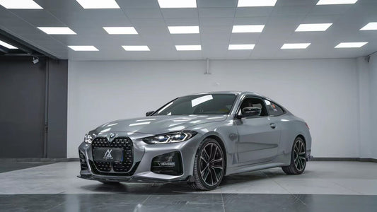 BMW 4 series 430i (with M-package bumper, does not fit base model) M440i G22 G23 2020-ON with Aftermarket Parts - Front Lip Pre-preg Carbon Fiber from Karbel Carbon