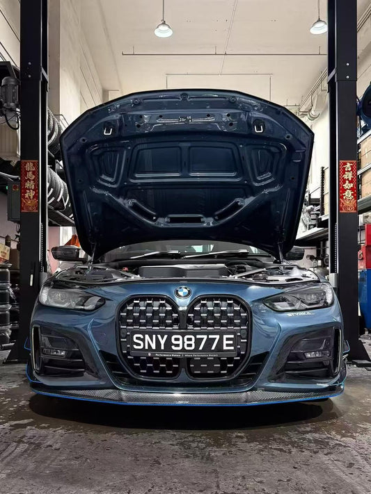 BMW 4 series 430i (with M-package bumper, does not fit base model) M440i G22 G23 2020-ON with Aftermarket Parts - Front Lip Pre-preg Carbon Fiber from Karbel Carbon