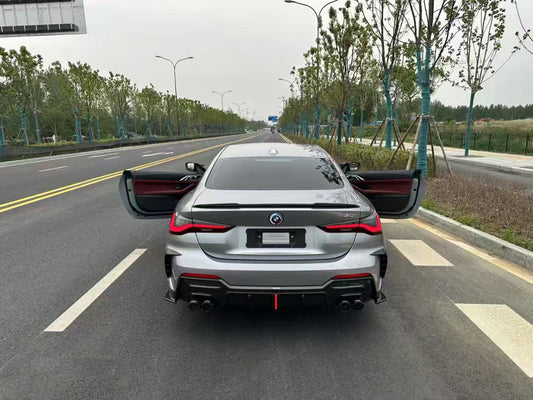 BMW 4 series 430i (with M-package bumper, does not fit base model) M440i G22 G23 2020-ON with Aftermarket Parts - Rear Bumper Canards Pre-preg Carbon Fiber from Karbel Carbon
