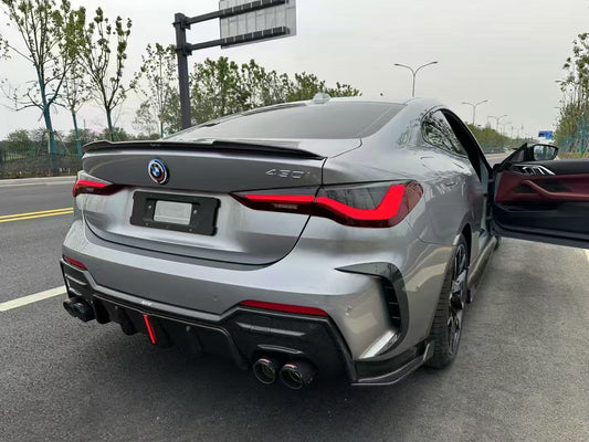 BMW 4 series 430i (with M-package bumper, does not fit base model) M440i G22 G23 2020-ON with Aftermarket Parts - Rear Bumper Canards Pre-preg Carbon Fiber from Karbel Carbon