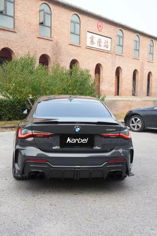 BMW 4 Series 430i M440i G22 G23 2020-ON & M4 / M4C / M4CS  G82 2021-ON with Aftermarket Parts - Rear Spoiler Pre-preg Carbon Fiber from Karbel Carbon