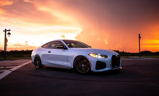 BMW 4 series 430i (with M-package bumper, does not fit base model) M440i G22 G23 2020-ON with Aftermarket Parts - Front Lip Pre-preg Carbon Fiber from Karbel Carbon
