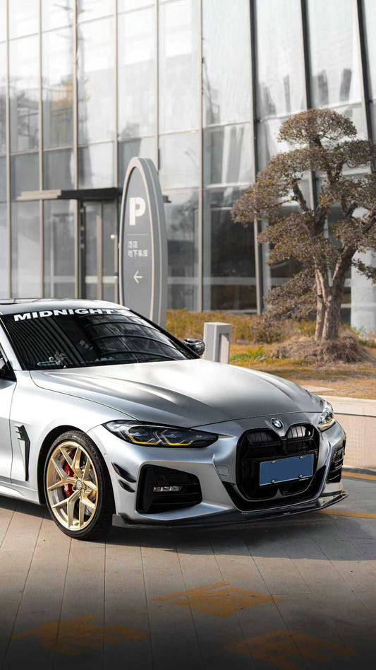 BMW 4 series 430i (with M-package bumper, does not fit base model) M440i G22 G23 2020-ON with Aftermarket Parts - Front Lip Pre-preg Carbon Fiber from Karbel Carbon