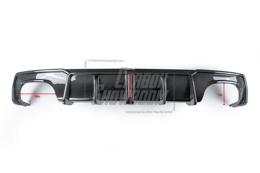 BMW 4 Series Gran Coupe M440i 430i (with M-package bumper, does not fit base model) G26 2022-ON with Aftermarket Parts - Rear Diffuser & Canards Pre-preg Carbon Fiber from Karbel Carbon