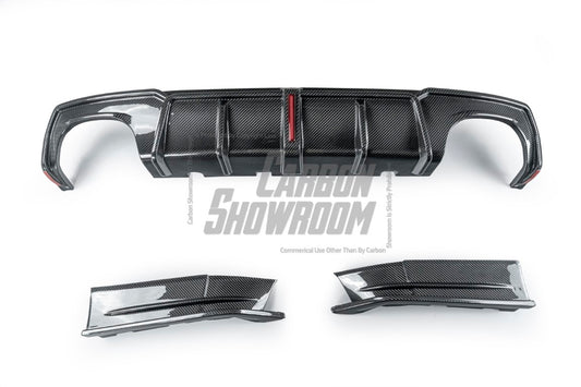 BMW 4 Series Gran Coupe M440i 430i (with M-package bumper, does not fit base model) G26 2022-ON with Aftermarket Parts - Rear Diffuser & Canards Pre-preg Carbon Fiber from Karbel Carbon