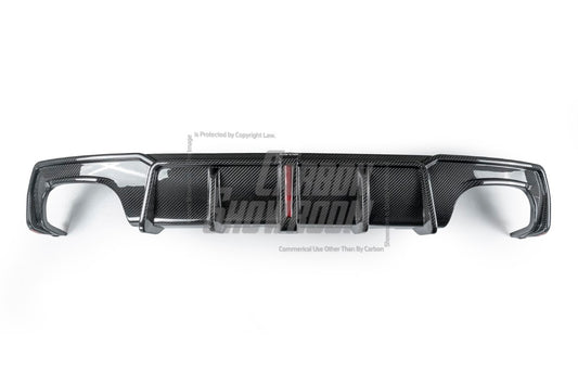 BMW 4 Series Gran Coupe M440i 430i (with M-package bumper, does not fit base model) G26 2022-ON with Aftermarket Parts - Rear Diffuser & Canards Pre-preg Carbon Fiber from Karbel Carbon