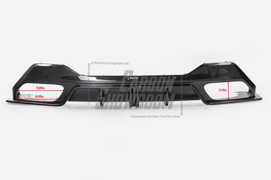  BMW 8 Series M850 840 (With M-Package Bumper) G16 2018 2019 2020 2021 2022 2023 2024 with Aftermarket Parts - Rear Diffuser Pre-preg Carbon Fiber from Karbel Carbon