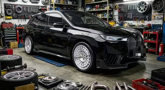 BMW IX xDrive60/50/45 M60 I20 2022-ON with Aftermarket Parts - Front Lip Dry Pre-preg Carbon Fiber from Karbel Carbon