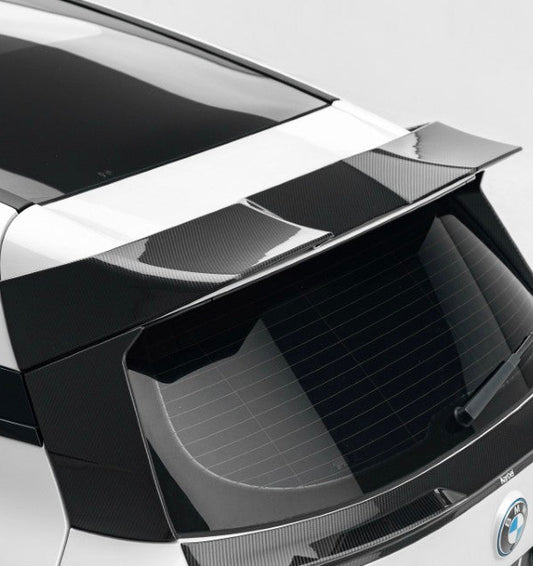BMW IX xDrive60/50/45 M70/M60 I20 2022-ON with Aftermarket Parts - Rear Roof Spoiler Dry Pre-preg Carbon Fiber from Karbel Carbon