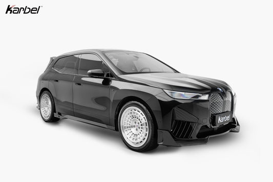 BMW IX xDrive60/50/45 M60 I20 2022-ON with Aftermarket Parts - Front Lip Dry Pre-preg Carbon Fiber from Karbel Carbon
