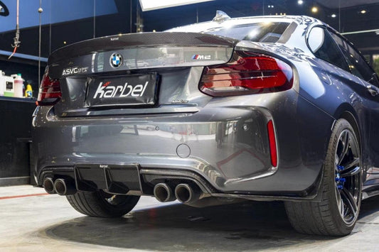 BMW M2 / M2C F87 2016 2017 2018 2020 2021 with Aftermarket Parts - Rear Spoiler Pre-preg Carbon Fiber from Karbel Carbon